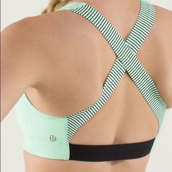 lululemon athletica Tops - RARE Lululemon In A Flash Bra Mesh Stripe Black 6